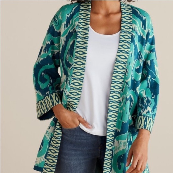 Soft Surroundings Kimono Sleeve Cardigan Sweater Topper - Cleo - Picture 11 of 11